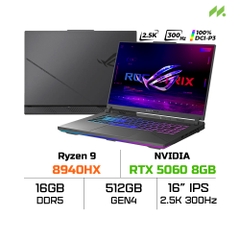 Laptop ASUS ROG Strix G16 G614PM-TS147W (Ryzen 9 8940HX, RTX 5060 8GB, RAM 16GB DDR5, SSD 512GB, 16 Inch IPS 2.5K 300Hz 100% DCI-P3, Win 11 Home)