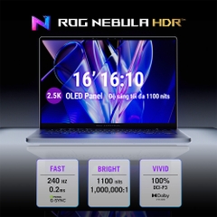 Laptop ASUS ROG Zephyrus G16 GU606AR-TB027W (Ultra 9 386H, RTX 5070 Ti 12GB, RAM 32GB, SSD 1TB, 16 Inch OLED 2.5K 240Hz 100% DCI-P3, Win 11 Home)