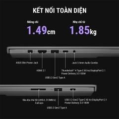 Laptop ASUS ROG Zephyrus G16 GU606AW-TB121W (Ultra 9 386H, RTX 5080 16GB, RAM 32GB LPDDR5X, SSD 1TB, 16 Inch OLED 2.5K 100% DCI-P3, Win 11 Home)