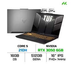 Laptop ASUS TUF Gaming F16 FX607VJB-RL151W (Core 5 210H, RTX 3050 6GB, Ram 16GB DDR5, SSD 512GB, 16 Inch IPS WUXGA 144Hz)