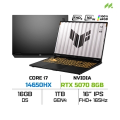 Laptop ASUS TUF Gaming F16 FX608JPR-RV044W (i7-14650HX, RTX 5070 8GB, RAM 16GB DDR5, SSD 1TB, 16 Inch IPS FHD+ 165Hz 100% sRGB, Win 11)