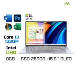 Laptop Asus Vivobook 15X OLED A1503ZA-L1151W (i3-1220P, UHD Graphics, Ram 8GB DDR4, SSD 256GB, 15.6 Inch OLED FHD)