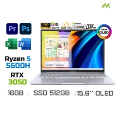 Laptop Asus Vivobook Pro 15 OLED M6500QC-MA002W (Ryzen 5 5600H, RTX 3050 4GB, Ram 16GB DDR4, SSD 512GB, 15.6 Inch OLED 120Hz 2.8K)