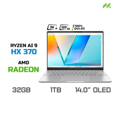 [DEMO]Laptop ASUS Vivobook S 14 M5406WA-PP071WS (Ryzen AI 9 HX 370, Radeon Graphics, RAM 32GB LPDDR5X, SSD 1TB, 14 Inch OLED 3K 120Hz 100% DCI-P3, Win 11/OFFICE 365)