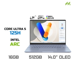 Laptop ASUS Vivobook S 14 OLED S5406MA-PP028W (Ultra 5 125H, Arc Graphics, RAM 16GB LPDDR5X, SSD 512GB, 14 Inch OLED 3K 120Hz 100% DCI-P3)
