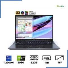 Laptop Asus Zenbook Pro 16X OLED UX7602ZM-ME107W (i9-12900H, RTX 3060 6GB, Ram 32GB DDR5, SSD 1TB, 16 Inch OLED 4K TouchScreen, Bút cảm ứng)