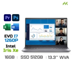 Laptop Dell Vostro 13 5320 V3I7005W-Gray (i7-1260P EVO, Iris Xe Graphics, Ram 16GB DDR5, SSD 512GB, 13.3 Inch FHD+, Win11/Office HS 21)