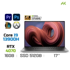 Laptop Dell XPS 17 9730 XPS9730-i9H165W11SL4070 (i9-13900H, RTX 4070 8GB, Ram 16GB DDR5, SSD 512GB, 17 Inch UHD+ TouchScreen, Win11/Office HS 21)