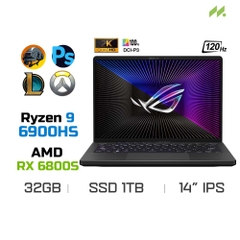 Laptop Gaming Asus ROG Zephyrus G14 GA402RK-L8072W (Ryzen 9 6900HS, Radeon RX 6800S 8GB, Ram 32GB DDR5, SSD 1TB, 14 Inch IPS 120Hz WQXGA)