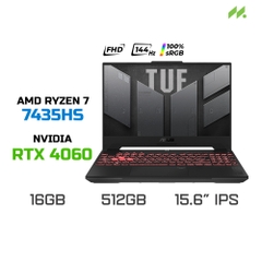 Laptop Gaming ASUS TUF Gaming FA507NVR-LP091W (Ryzen 7 7435HS, RTX 4060 8GB, RAM 16GB DDR5, SSD 512GB, 15.6 Inch IPS FHD 144Hz 100% sRGB, Win 11)