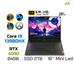 Laptop Gaming Lenovo Legion 9 16IRX8 83AG0047VN (i9-13980HX, RTX 4090 16GB, Ram 64GB DDR5, SSD 2TB, 16 Inch MiniLED 165Hz 3.2K 100% DCI-P3)