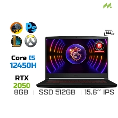 Laptop Gaming MSI GF63 Thin 12UCX-841VN (i5-12450H, RTX 2050 4GB, Ram 8GB DDR4, SSD 512GB, 15.6 Inch IPS FHD 144Hz)