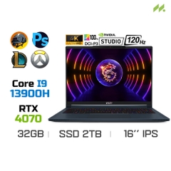 Laptop Gaming MSI Stealth 16 Studio A13VG-057VN (i9-13900H, RTX 4070 8GB, Ram 32GB DDR5, SSD 2TB, 16 Inch IPS 120Hz UHD+)