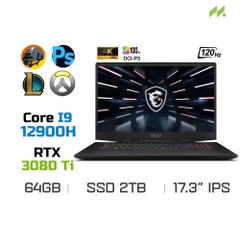 Laptop Gaming MSI Stealth GS77 12UHS-250VN (i9-12900H, RTX 3080 Ti 16GB, Ram 64GB DDR5, SSD 2TB, 17.3 Inch IPS 120Hz UHD)