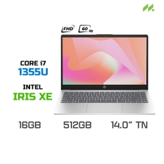 Laptop HP 14s-ep0110TU 8C5K9PA (i7 1355U, Iris Xe Graphics, RAM 16GB DDR4, SSD 512GB, 14 Inch TN FHD 60Hz, Win 11)
