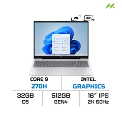 Laptop HP OmniBook 7 16-az0040TU C2DR3PA (Core 9 270H, Intel Graphics, RAM 32GB DDR5, SSD 512GB, 16 inch IPS 2K 60Hz, Win 11/Office HS 24)