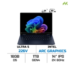 Laptop HP OmniBook X Flip 14-fm0086TU BZ7Q0PA (Ultra 5 226V, Intel Arc Graphics, RAM 16GB LPDDR5x, SSD 1TB, Touchscreen, 14 inch IPS 2K 60Hz, Win 11/Office HS 24)