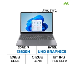 Laptop Lenovo IdeaPad Slim 3 16IRH10 83K20004VN (i7-13620H, UHD Graphics, RAM 24GB DDR5, SSD 512GB, 16 inch IPS WUXGA 60Hz, Win 11)