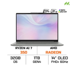 Laptop Lenovo IdeaPad Slim 5 14AKP10 83HX001JVN (Ryzen AI 7 350, Radeon Graphics, RAM 32GB DDR5, SSD 1TB, 14 Inch OLED WUXGA 60Hz 100% DCI-P3, Win 11)