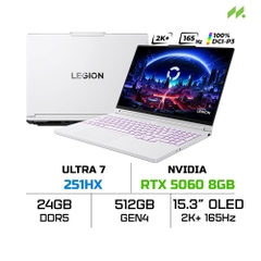 Laptop Lenovo Legion 5 15IAX11 83VK00A3VN (Ultra 7 251HX, RTX 5060 8GB, RAM 24GB DDR5, SSD 512GB, 15.3 Inch OLED WQXGA 165Hz 100% DCI-P3, Win 11 Home)