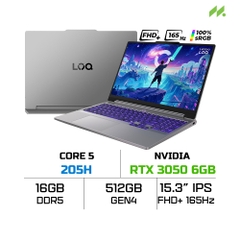 Laptop Lenovo LOQ 15IRH11E 83Y9003WVN (Core 5 205H, RTX 3050 6GB, RAM 16GB DDR5, SSD 512GB, 15.3 Inch IPS WUXGA 165hz 100% sRGB, Win 11 Home)