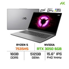 Laptop Lenovo LOQ Essential 15ARP10E 83S0000DVN (Ryzen 5 7535HS, RTX 3050 6GB, RAM 16GB DDR5, SSD 512GB, 15.6 Inch IPS FHD 144Hz 100% sRGB, Win 11 Home)