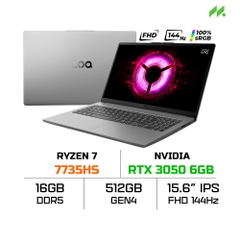 Laptop Lenovo LOQ Essential 15ARP10E 83S0006QVN (Ryzen 7 7735HS, RTX 3050 6GB, RAM 16GB DDR5, SSD 512GB, 15.6 Inch FHD IPS 144Hz 100% sRGB, Win 11 Home)