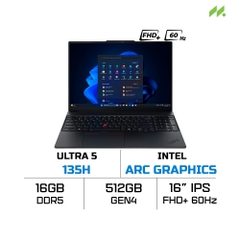 Laptop Lenovo ThinkPad E16 Gen 3 21SR00A6VA (Ultra 5 135H, Intel Arc Graphics, RAM 16GB DDR5, SSD 51GB, 16 Inch IPS WUXGA 60Hz, NoOS)