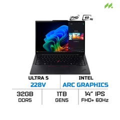 Laptop Lenovo ThinkPad T14s Gen 6 21QX00LHVA (Ultra 5 228V, Intel Arc Graphics, RAM 32GB DDR5, SSD 1TB, 14 Inch IPS WUXGA 60Hz, NoOS)