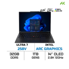 Laptop Lenovo ThinkPad X1 Carbon Gen 13 21NS010CVN (Ultra 7 258V, Intel Arc Graphics, RAM 32GB, SSD 1TB, 14 Inch OLED 2.8K 120Hz, Window 11 Pro)
