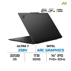 Laptop Lenovo ThinkPad X1 Carbon Gen 13 Aura Edition 21NS008HVN (Ultra 7 258V, Intel Arc Graphics, RAM 32GB LPDDR5X, SSD 1TB, 14 Inch IPS WUXGA 60Hz 100% sRGB, Win 11 Pro)