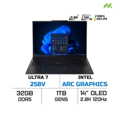 Laptop Lenovo ThinkPad X1 Carbon Gen 13 Aura Edition 21NS010JVN (Ultra 7 258V, Intel Arc Graphics, RAM 32GB LPDDR5X, SSD 1TB, 14 Inch OLED 2.8K 120Hz 100% DCI-P3, Win 11 Pro)