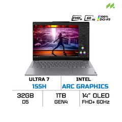 Laptop Lenovo Yoga Slim 7 14IMH9 83CV00AJVN (Ultra 7 155H, Arc Graphics, Ram 32GB LPDDR5X, SSD 1TB, 14 Inch OLED FHD+ 60Hz 100% DCI-P3, Win 11/Office HS 24)