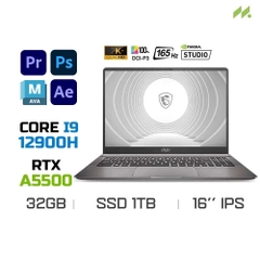 Laptop MSI CreatorPro Z16P B12UMST-229VN (i9-12900H, RTX A5500 16GB, Ram 32GB DDR5, SSD 1TB, 16 Inch IPS 165Hz QHD TouchScreen, Bút cảm ứng)