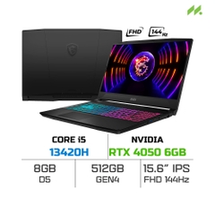 Laptop MSI Katana 15 B13VEK-2415VN (i5-13420H, RTX 4050 6GB, RAM 8GB D5, SSD 512GB, 15.6 Inch FHD IPS 144Hz)