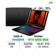 Laptop MSI Katana 15 HX B14WEK-286VN (i5-14450HX, RTX 5050 8GB, RAM 16GB D5, SSD 512GB, 15.6 Inch 2K QHD IPS 165Hz)