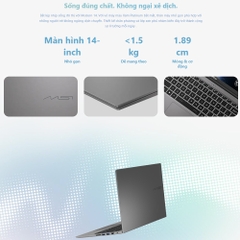Laptop MSI Modern 14 H1M-014VN (Core 7 150U, Intel Graphics, RAM 16GB LPDDR5, SSD 512GB, 14 Inch IPS FHD+ 60Hz, Win 11 Home)