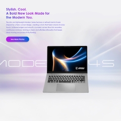 Laptop MSI Modern 14S AI+ G3MG-050VN (Ultra 7 355, Intel Graphics, RAM 16GB DDR5, SSD 1TB, 14 Inch OLED FHD+ 60Hz 100% DCI-P3, Win 11 Home)