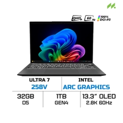 Laptop MSI Prestige 13 AI+ Evo A2VMG-040VN (Ultra 7 258V, Arc Graphics, RAM 32GB LPDDR5X, SSD 1TB, 13.3 Inch OLED 2.8K 60Hz 100% DCI-P3)