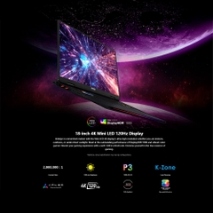 Laptop MSI Raider 18 Max HX A2WI-1285VN (Ultra 9 290HX Plus, RTX 5080 16GB, RAM 64GB DDR5, SSD 2TB, 18 Inch MiniLED UHD+ 120Hz 100% DCI-P3, Win 11 Home)