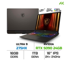 Laptop MSI Vector 16 HX AI A2XWJG-470VN (Ultra 9 275HX, RTX 5090 24GB, RAM 16GB DDR5, SSD 1TB, 16 Inch IPS QHD+ 240Hz 100% DCI-P3, Win 11 Home)