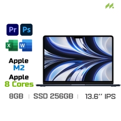 Macbook Air M2 Midnight MLY33SA/A (Apple M2, 8-Cores GPU, Ram 8GB, SSD 256GB, 13.6 Inch IPS Retina)