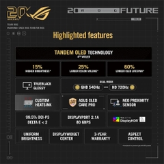 Màn hình 2K ASUS ROG Swift OLED PG27AQWP-G EDITION 20 OLED 27 Inch QHD 540Hz Dual Mode