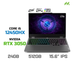 Laptop Gaming Lenovo LOQ 15IRX9 83GS00D9VN (i5-12450HX, RTX 3050 6GB, RAM 24GB DDR5, SSD 512GB, 15.6 Inch IPS FHD 144Hz 100% sRGB, Win 11)