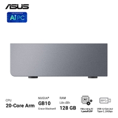 Máy tính Mini PC AI ASUS Ascent GX10 GX10-GG0012BN (GB10 ARM v9.2-A, GB10 Grace Blackwell Graphics)