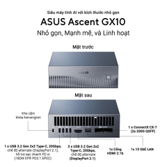 Máy tính Mini PC AI ASUS Ascent GX10 GX10-GG0036BN (GB10 ARM v9.2-A, GB10 Grace Blackwell Graphics)