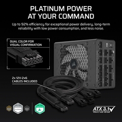 Nguồn máy tính Corsair HX1500i 2025 ATX 3.1 & PCIe 5.1 1500W 80 Plus Platinum CP-9020309-NA