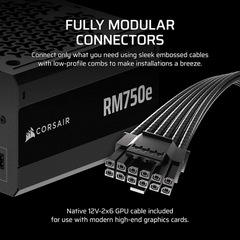Nguồn máy tính Corsair RM750e ATX 3.1 750W Cybenetics Gold CP-9020295-NA