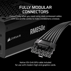 Nguồn máy tính Corsair RM850e ATX 3.1 850W Cybenetics Gold CP-9020296-NA