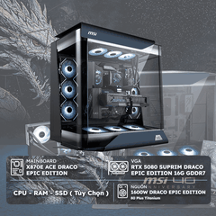 PC MSI THE DRACO EPIC EDITION (AMD Ryzen , RTX 5080 16GB, RAM DDR5, SSD , 1600W)